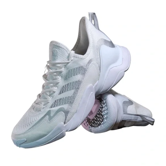 NWOT Adidas Impact FLX Mahomes Football Training Shoes White silver and pink - Picture 6 of 8